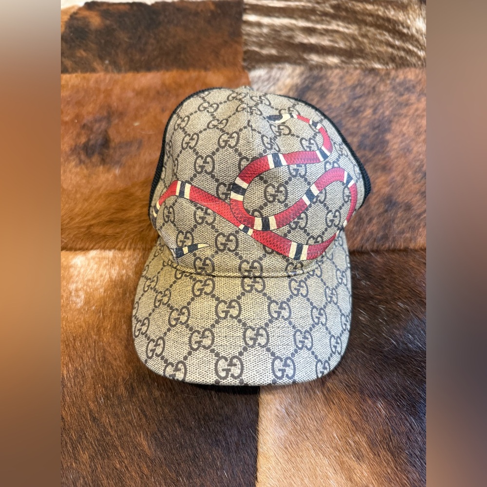 Gucci King Snake Coated Canvas Trucker Hat - Picture 2 of 6
